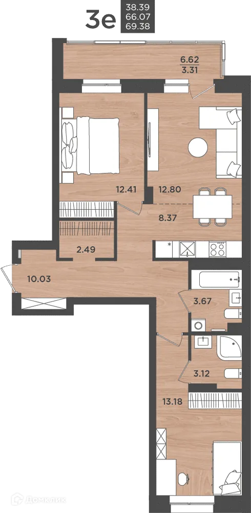 Фото квартиры в ЖК ВОСХОД
