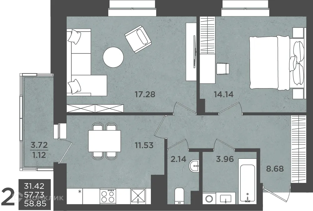 Фото квартиры в ЖК ВОСХОД