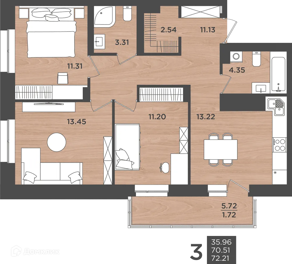 Фото квартиры в ЖК ВОСХОД