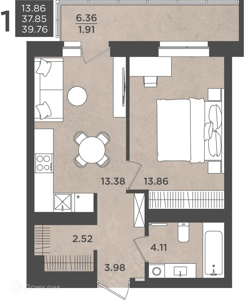 Фото квартиры в ЖК ВОСХОД