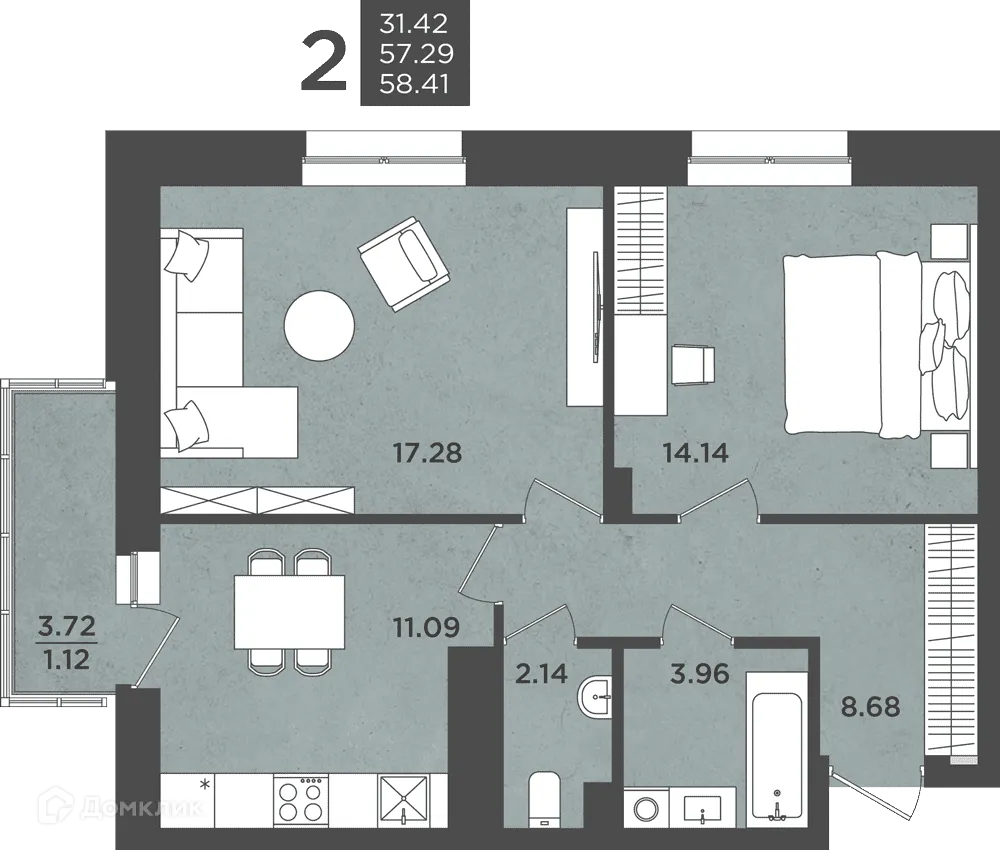 Фото квартиры в ЖК ВОСХОД