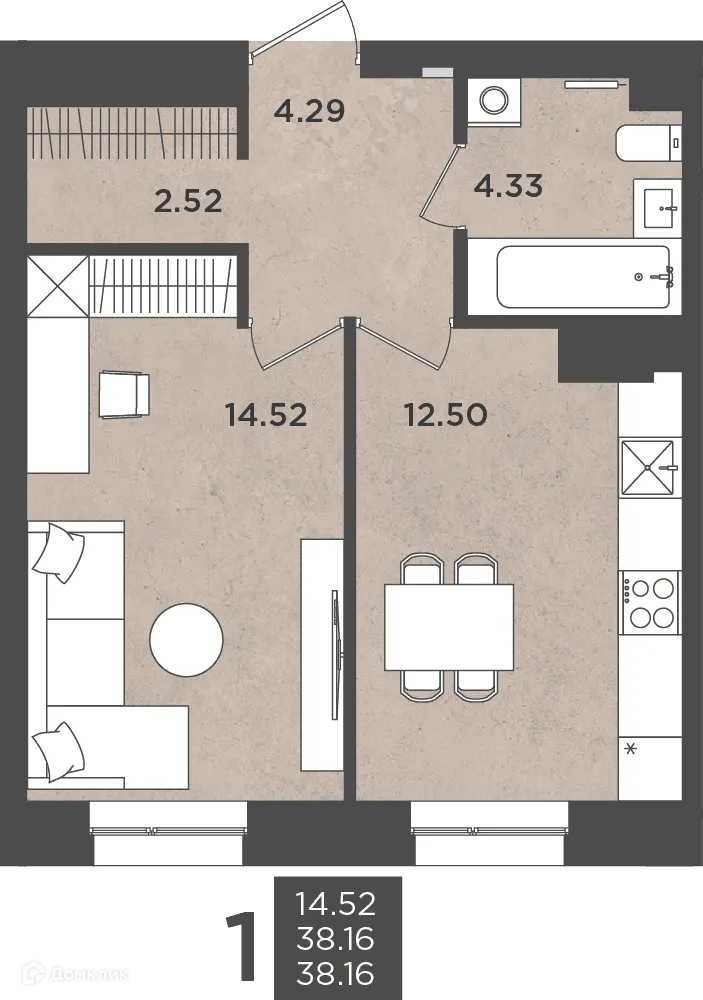 Фото квартиры в ЖК ВОСХОД