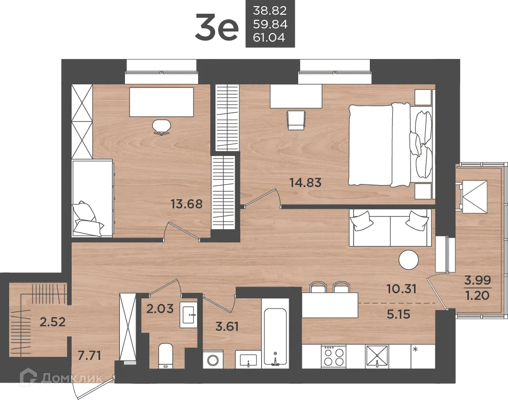 Фото квартиры в ЖК ВОСХОД