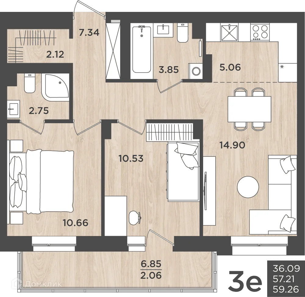 Фото квартиры в ЖК ВОСХОД