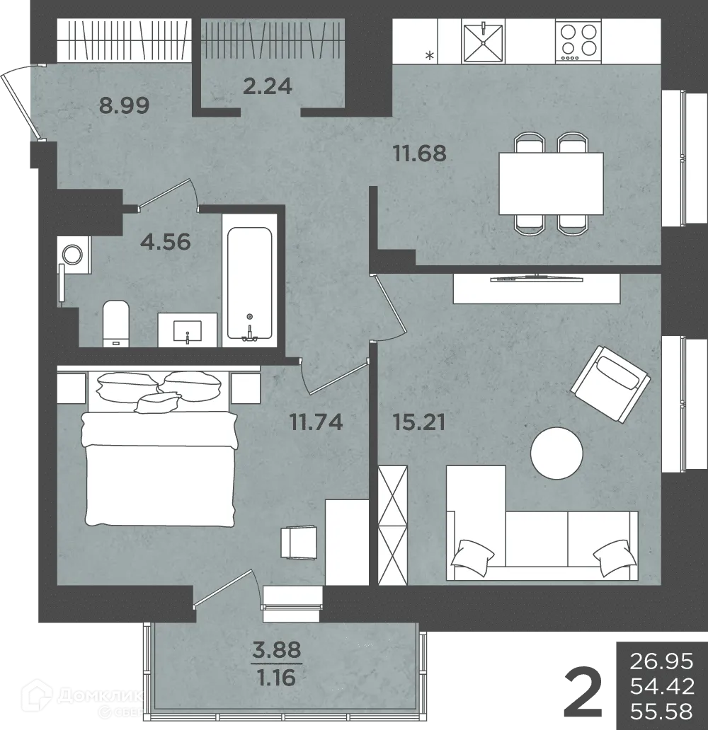 Фото квартиры в ЖК ВОСХОД