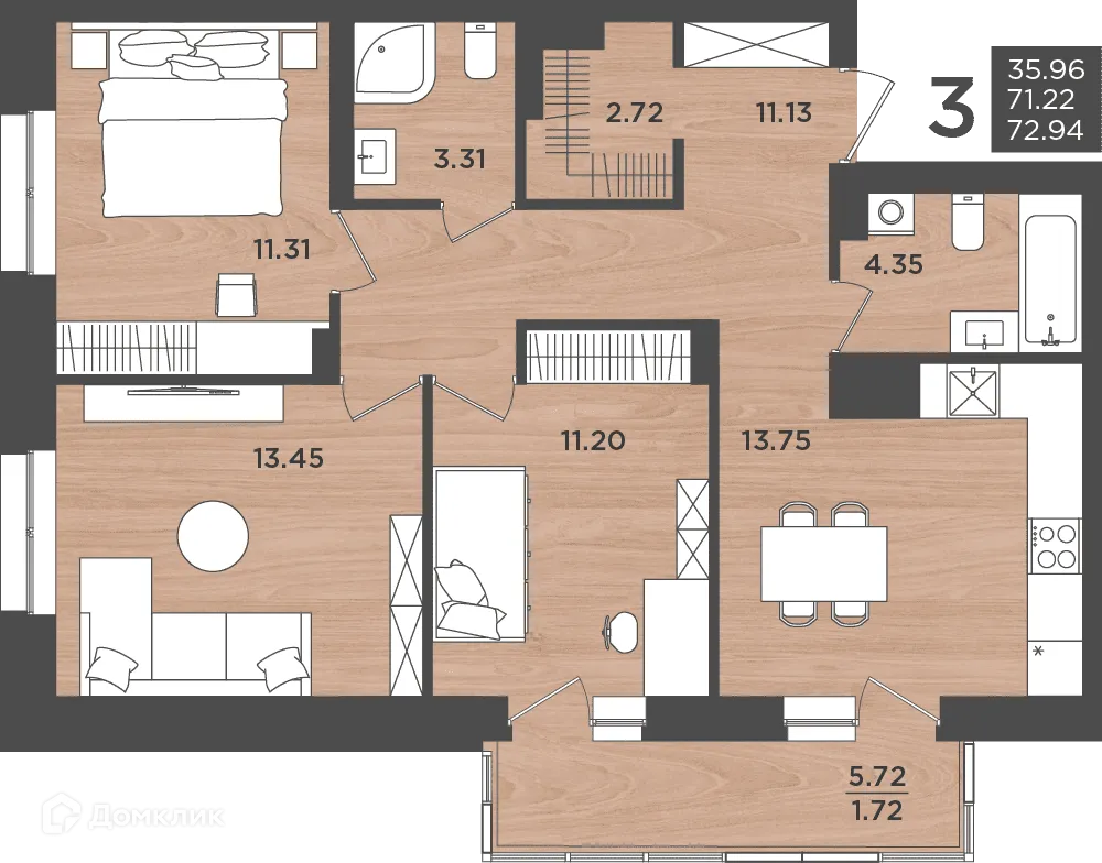 Фото квартиры в ЖК ВОСХОД