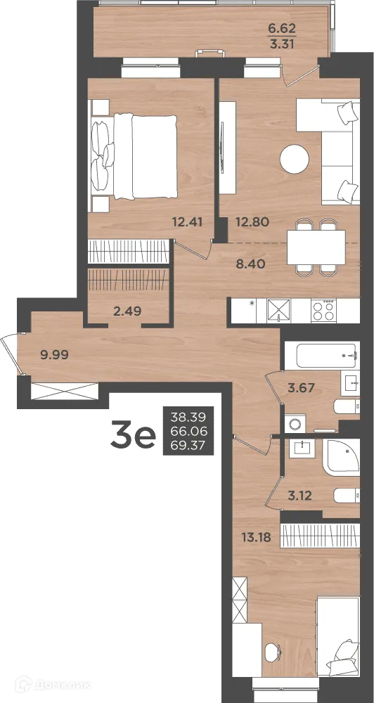Фото квартиры в ЖК ВОСХОД