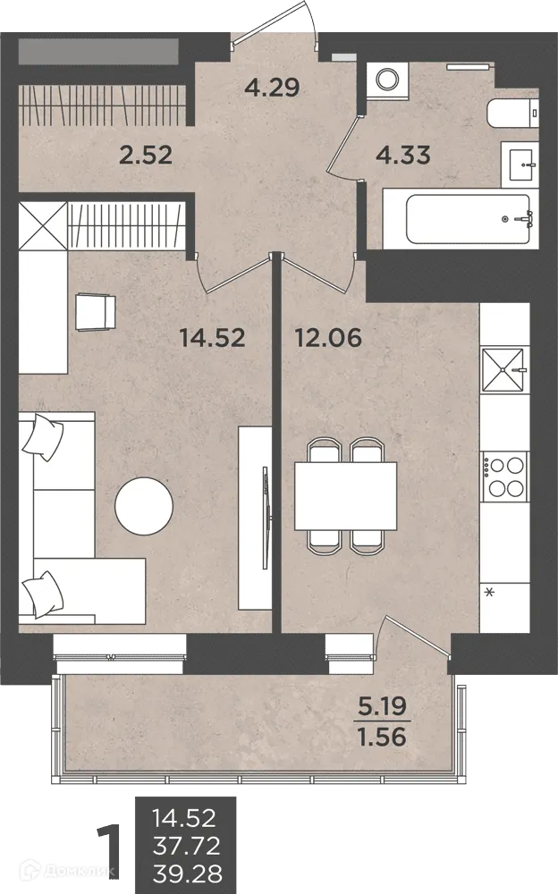 Фото квартиры в ЖК ВОСХОД