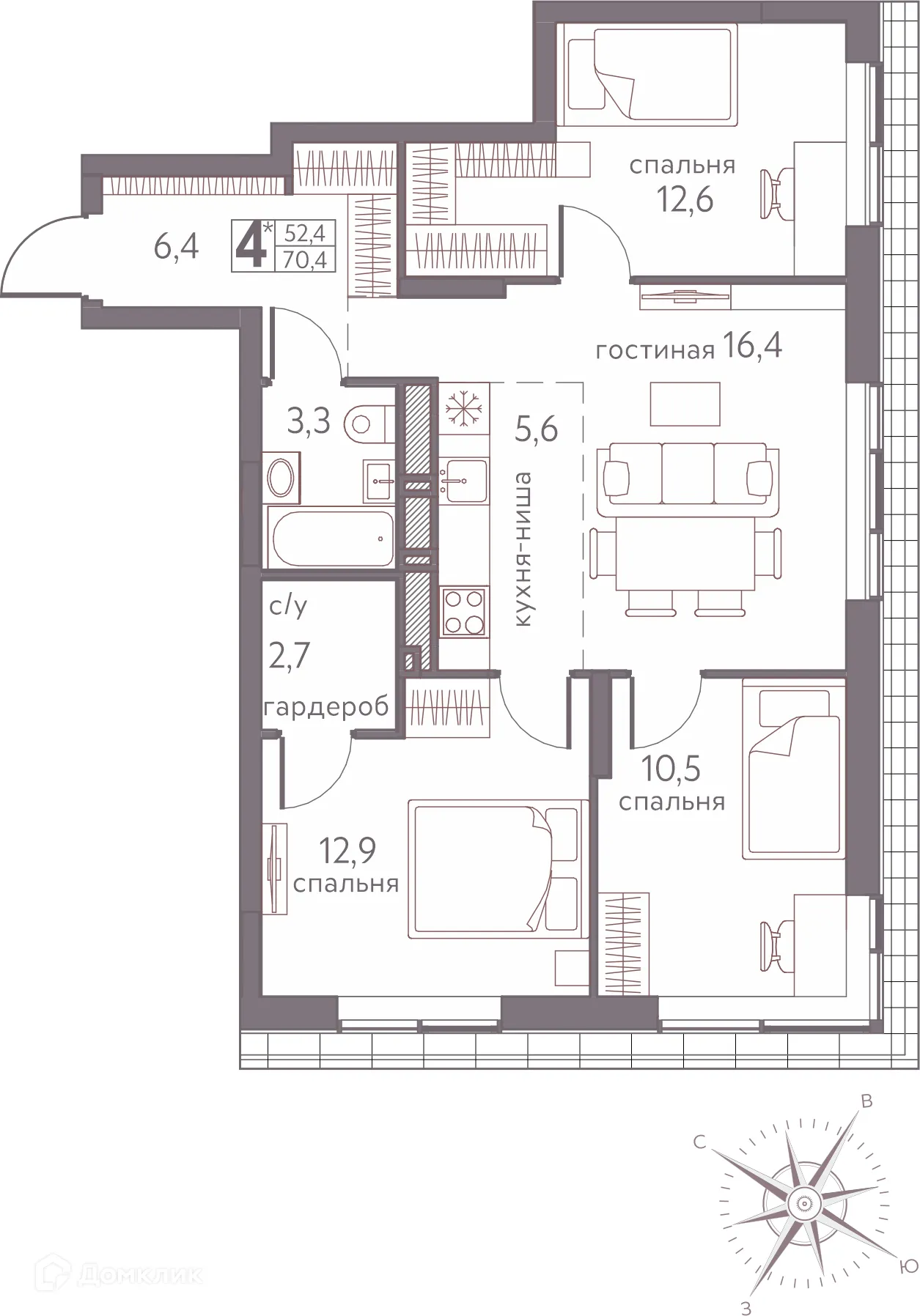 Фото квартиры в ЖК Погода Теплые кварталы