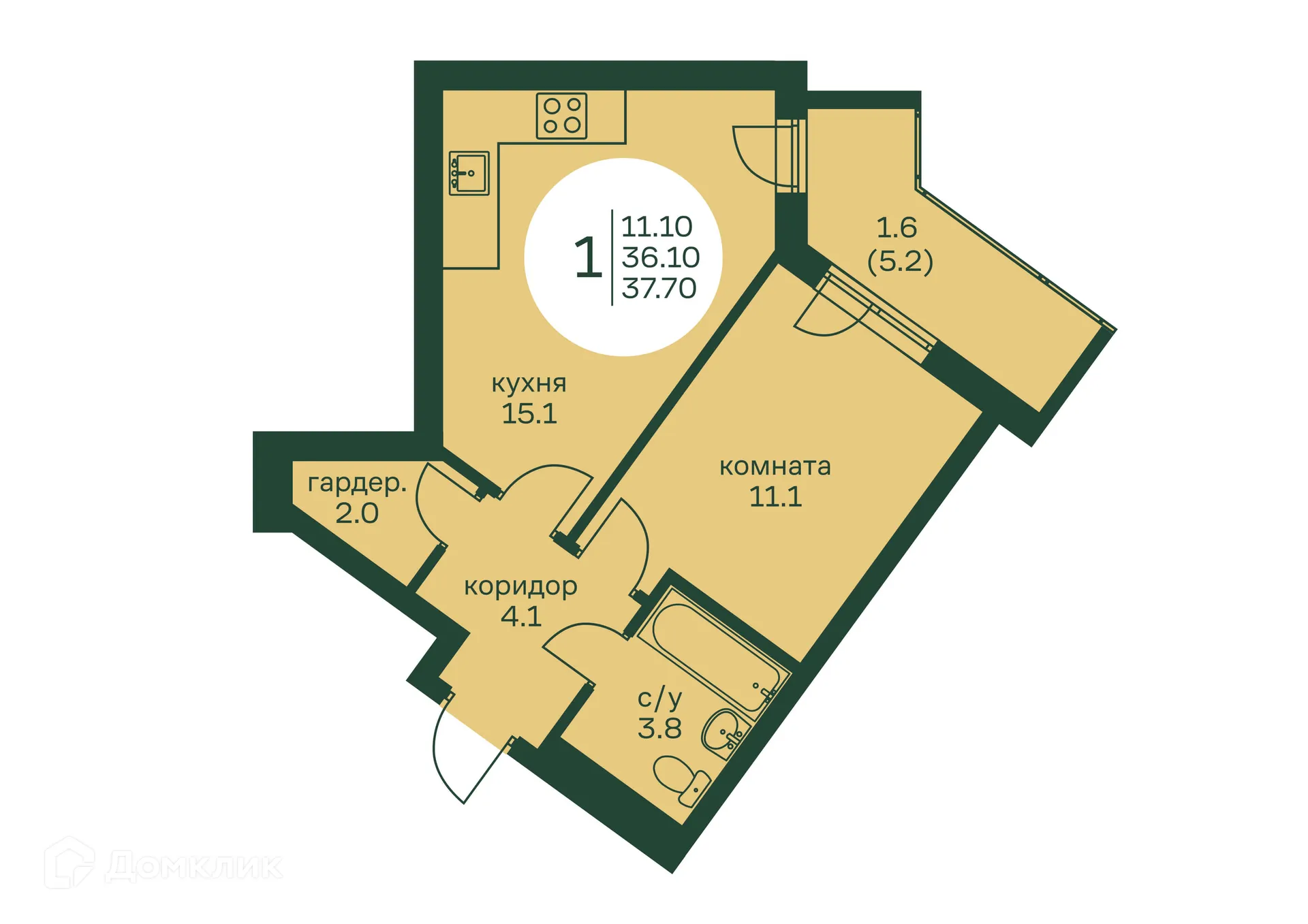 Фото квартиры в ЖК Брусника