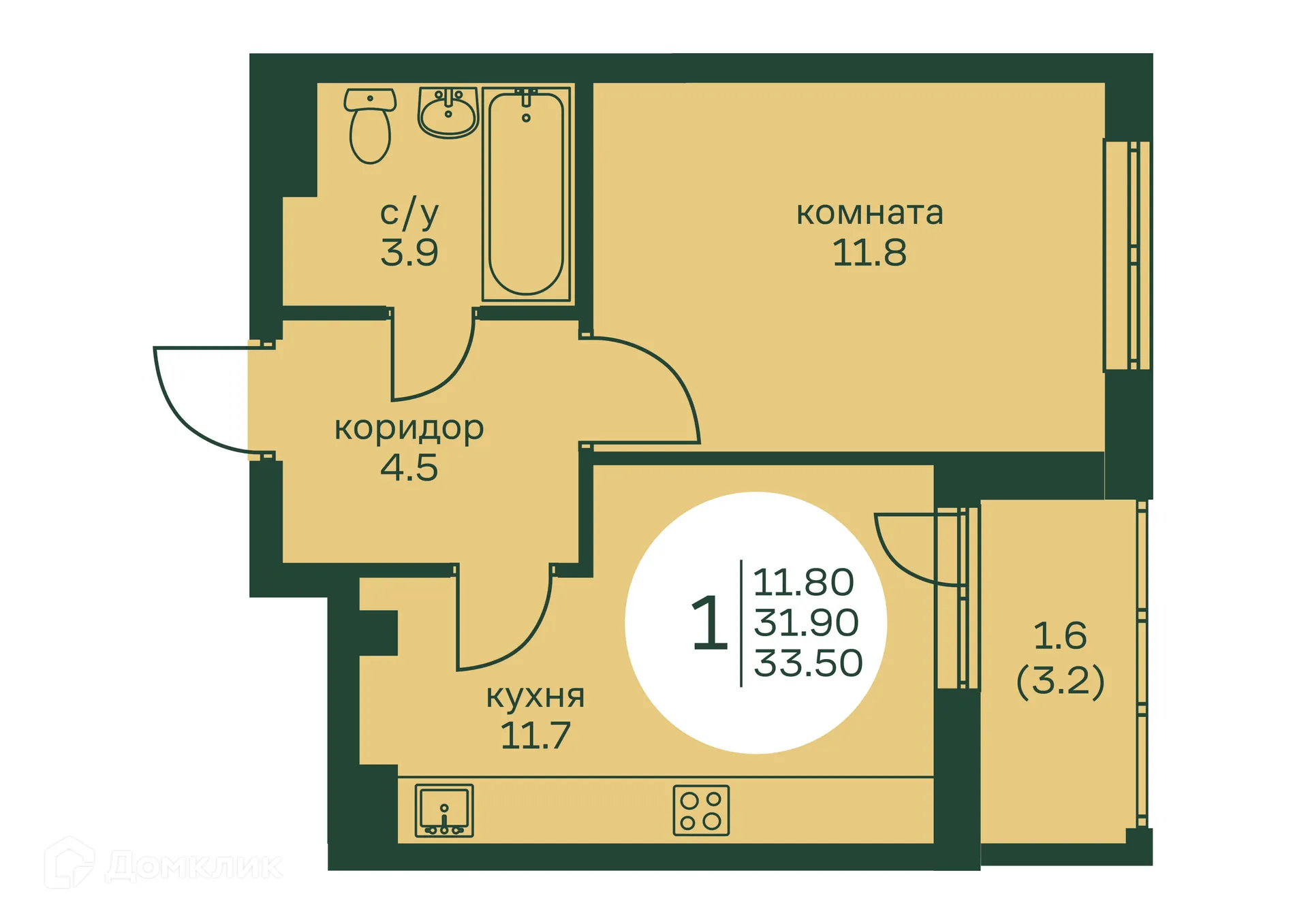 Фото квартиры в ЖК Брусника