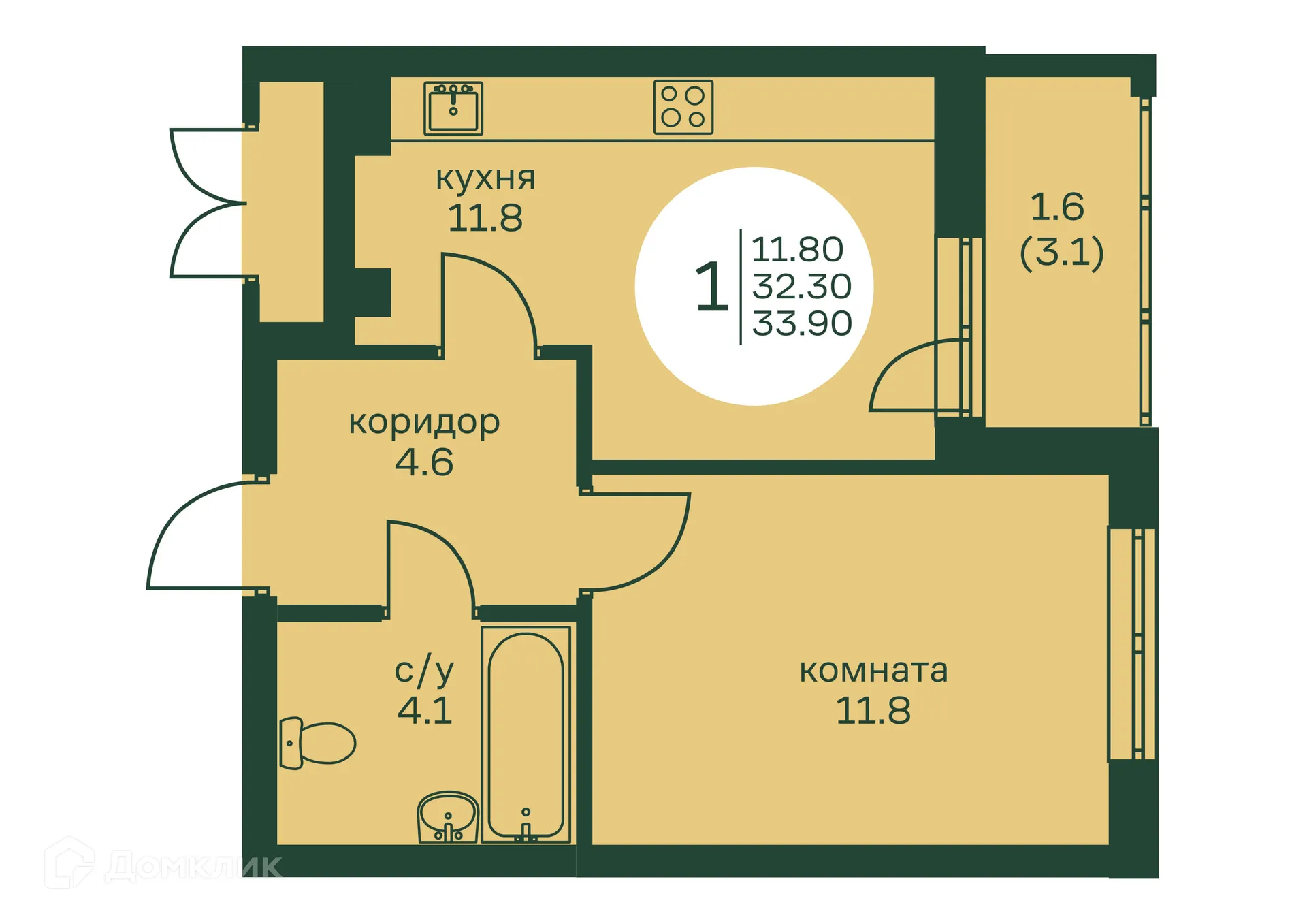 Фото квартиры в ЖК Брусника