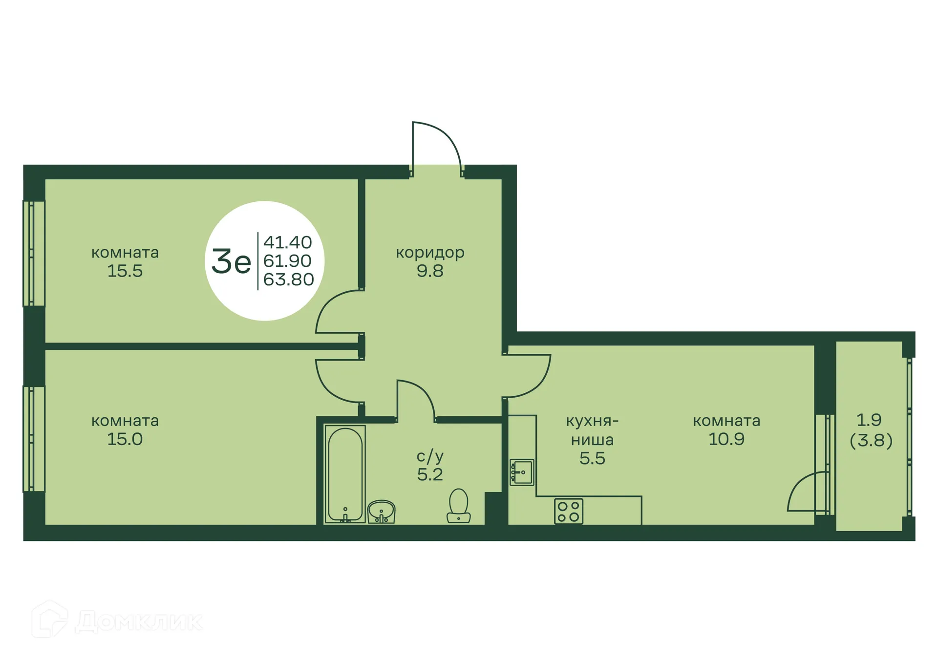 Фото квартиры в ЖК Брусника