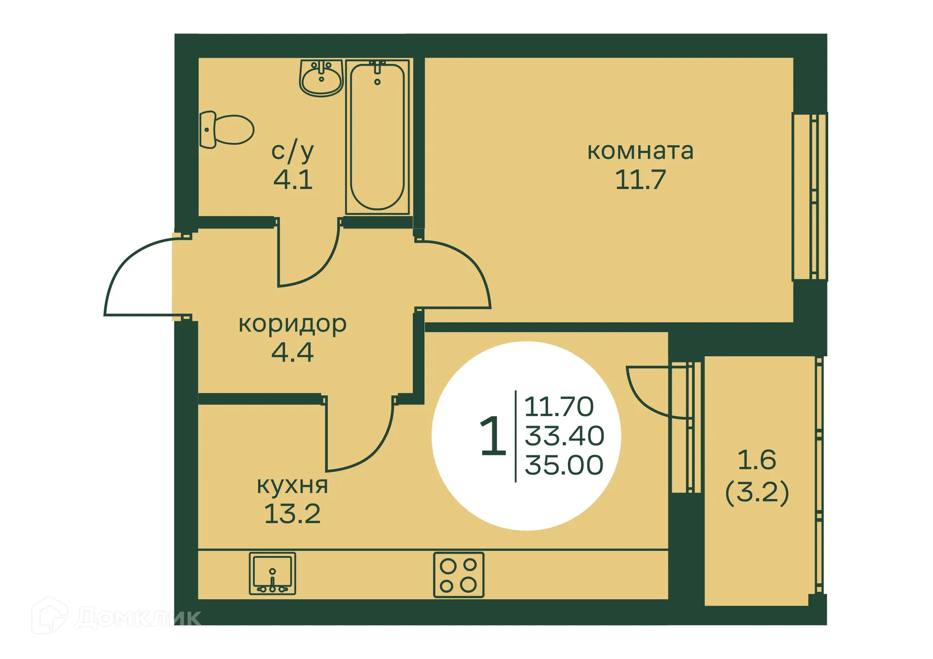 Фото квартиры в ЖК Брусника