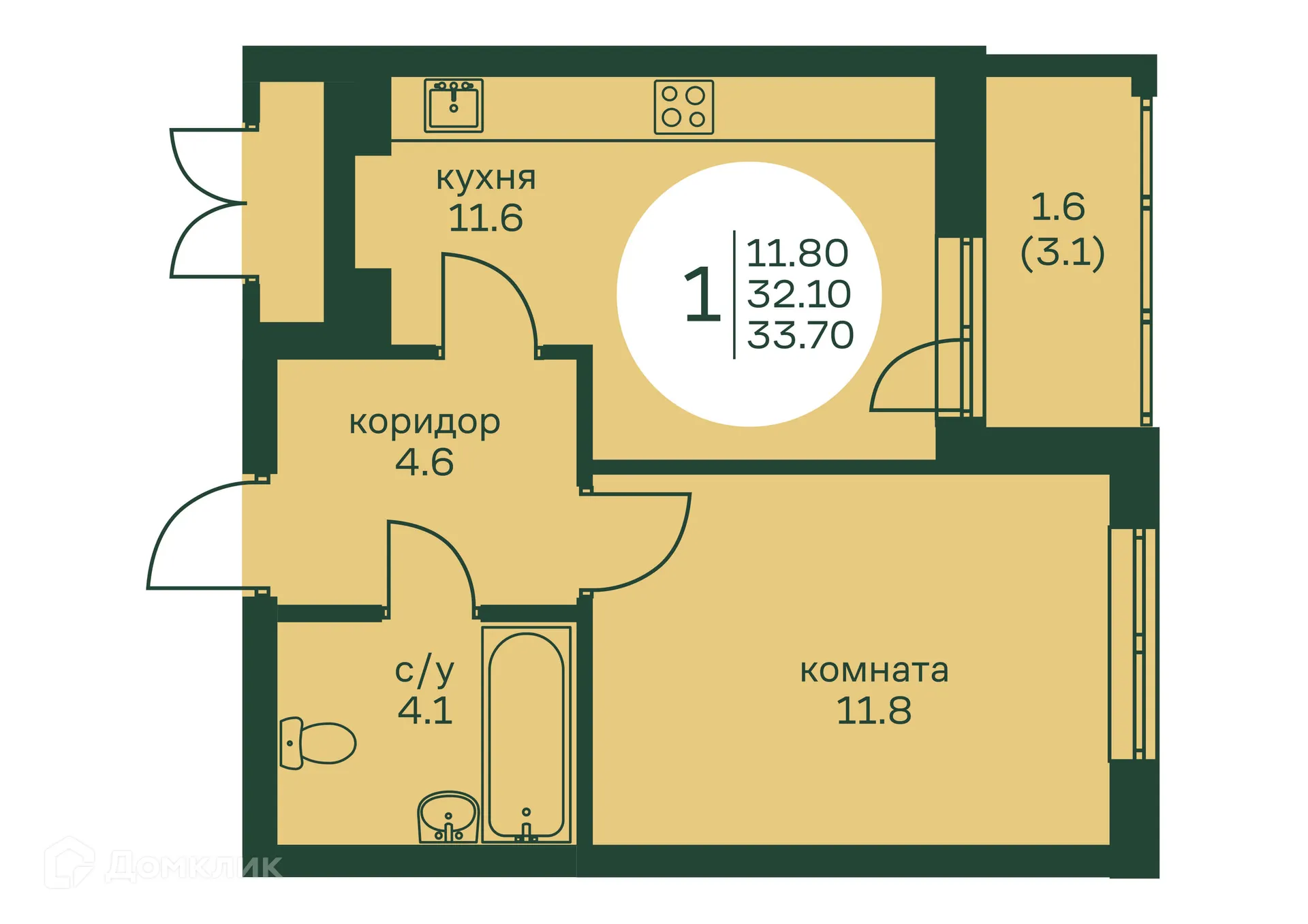 Фото квартиры в ЖК Брусника