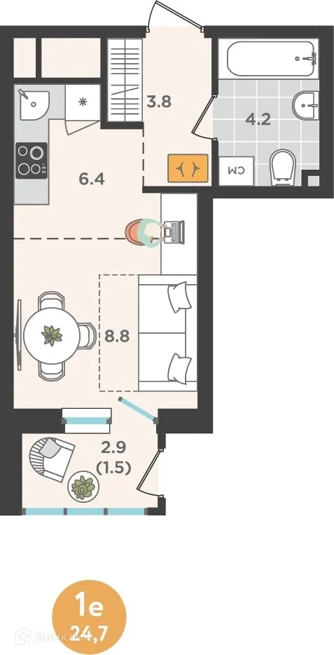 Фото квартиры в ЖК Орсо Дом на Куфонина