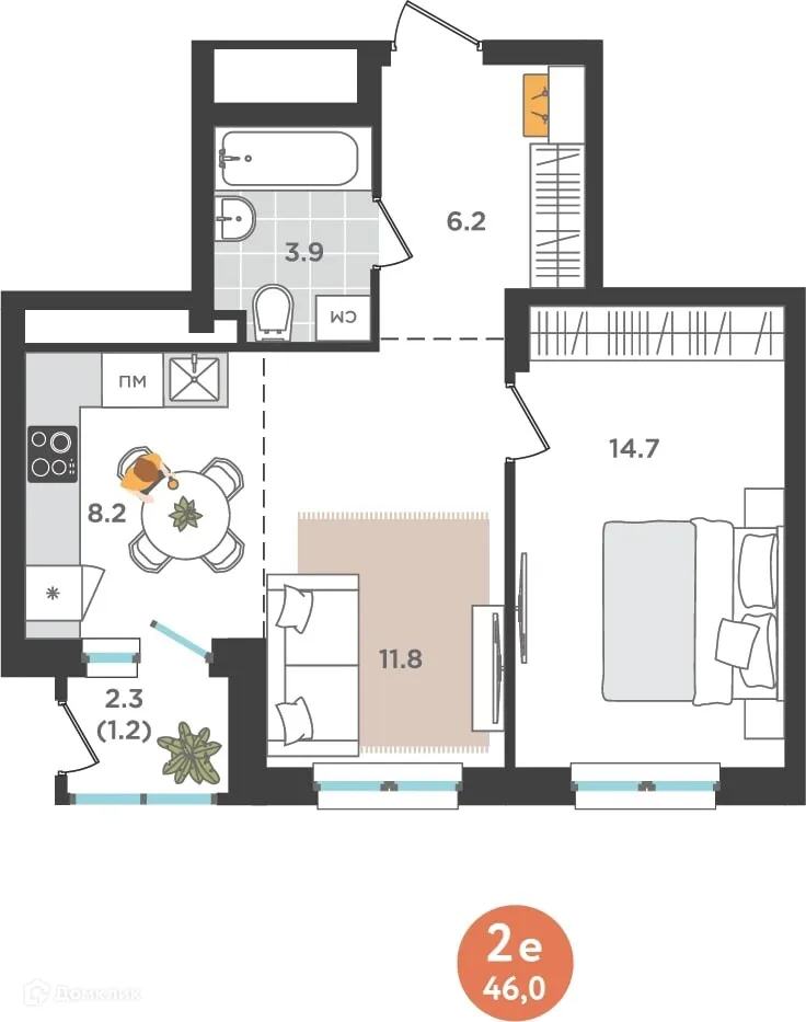 Фото квартиры в ЖК Орсо Дом на Куфонина