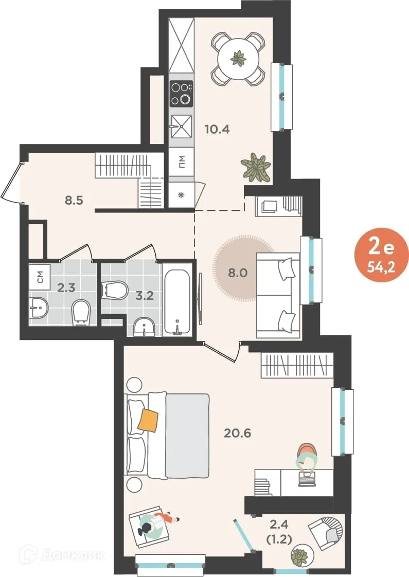 Фото квартиры в ЖК Орсо Дом на Куфонина