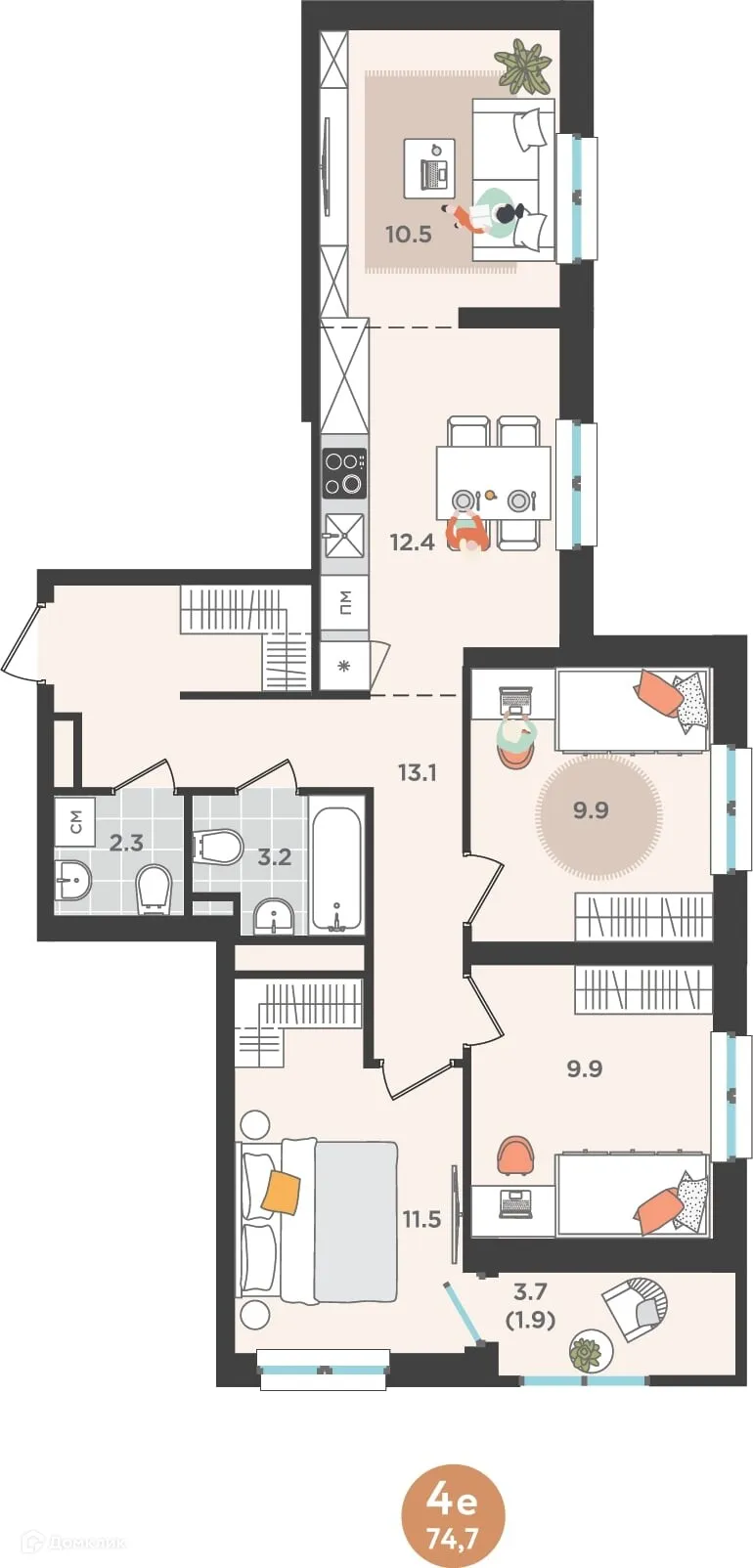 Фото квартиры в ЖК Орсо Дом на Куфонина