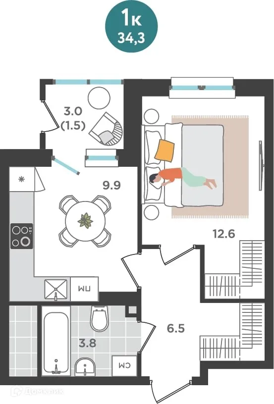 Фото квартиры в ЖК Орсо Дом на Куфонина