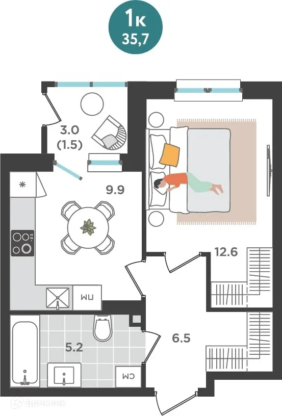 Фото квартиры в ЖК Орсо Дом на Куфонина