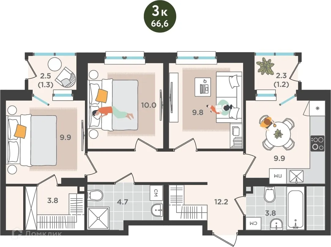 Фото квартиры в ЖК Орсо Дом на Куфонина
