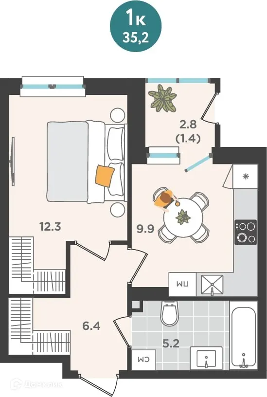 Фото квартиры в ЖК Орсо Дом на Куфонина