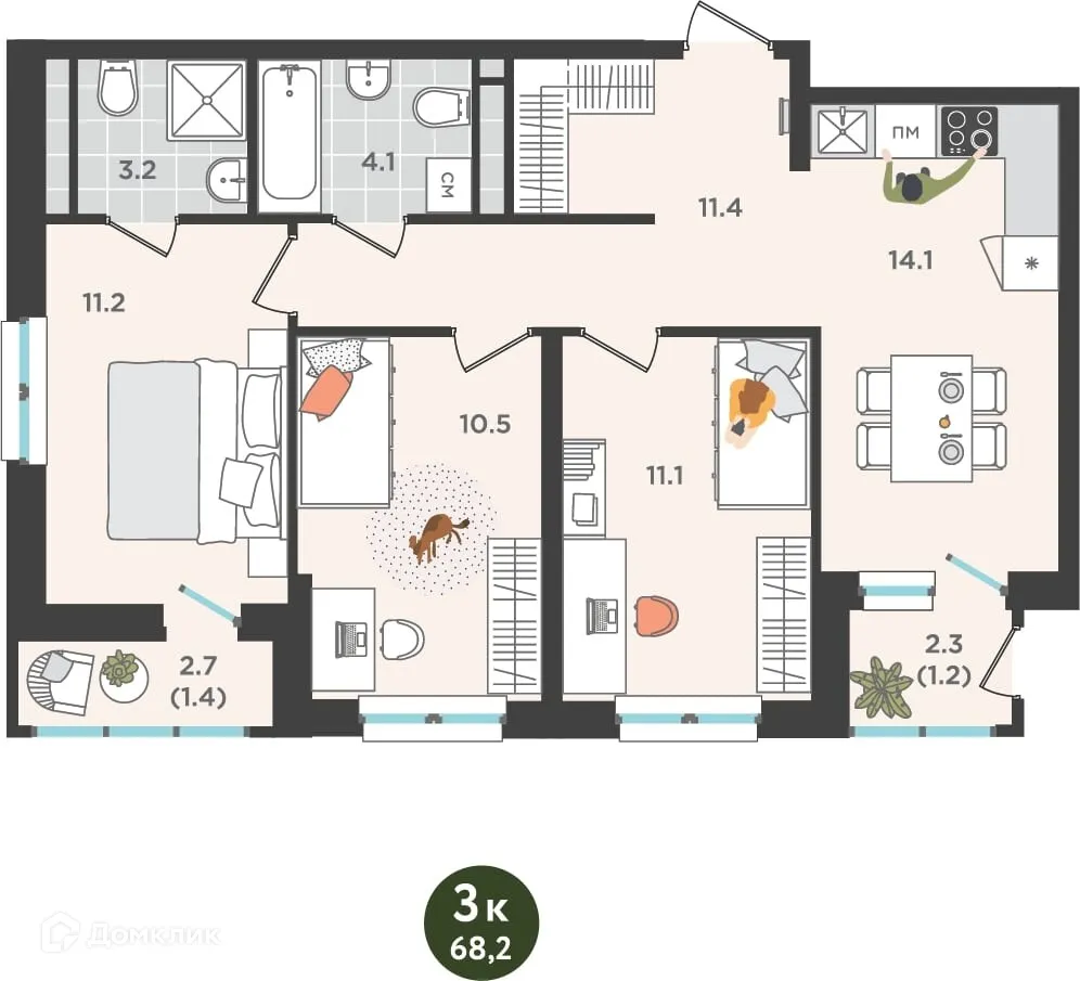 Фото квартиры в ЖК Орсо Дом на Куфонина