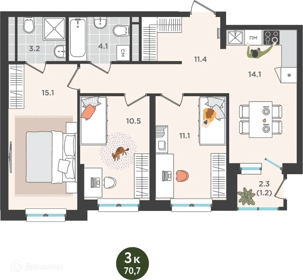 Фото квартиры в ЖК Орсо Дом на Куфонина