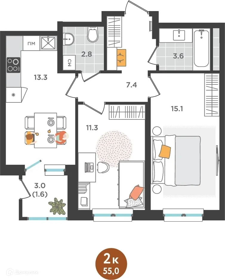 Фото квартиры в ЖК Орсо Дом на Куфонина