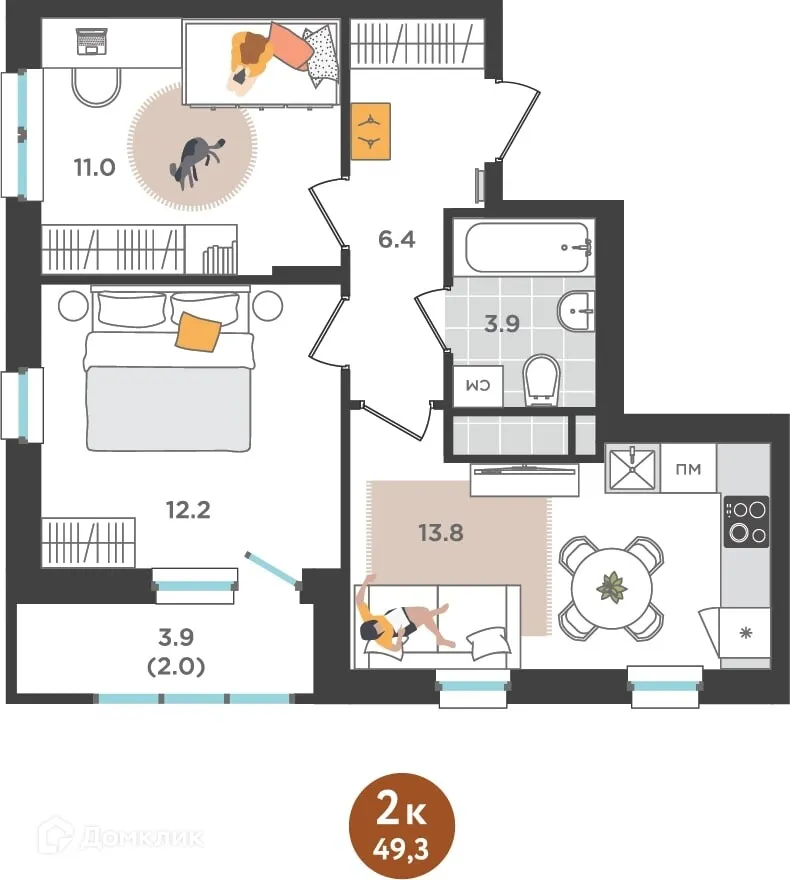 Фото квартиры в ЖК Орсо Дом на Куфонина