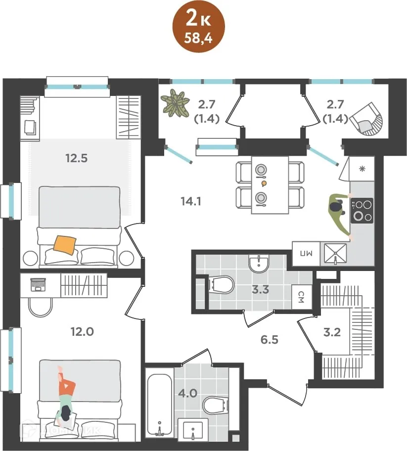 Фото квартиры в ЖК Орсо Дом на Куфонина