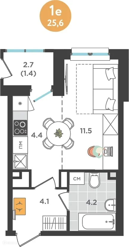 Фото квартиры в ЖК Орсо Дом на Куфонина