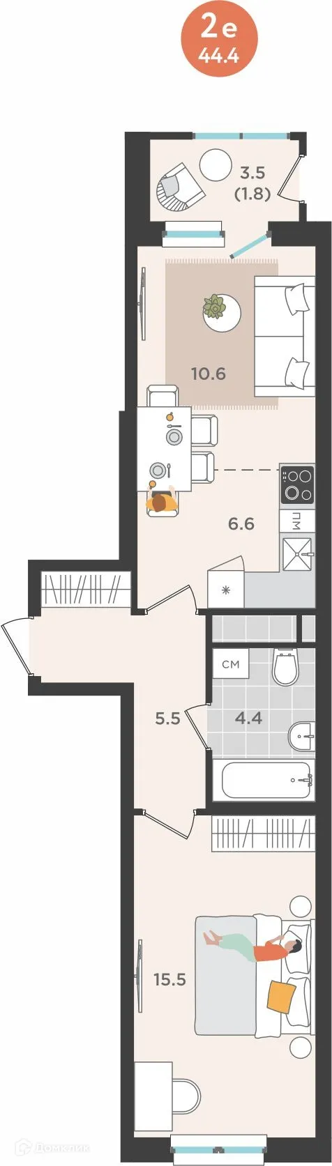 Фото квартиры в ЖК Орсо Дом на Куфонина