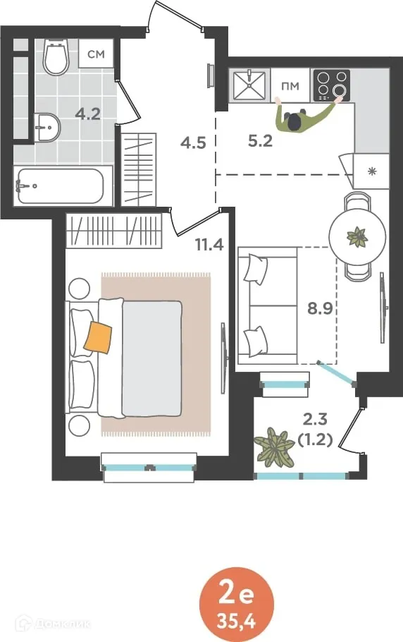 Фото квартиры в ЖК Орсо Дом на Куфонина