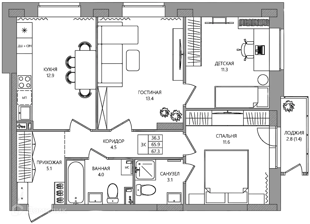 Фото квартиры в ЖК NEO (НЕО)