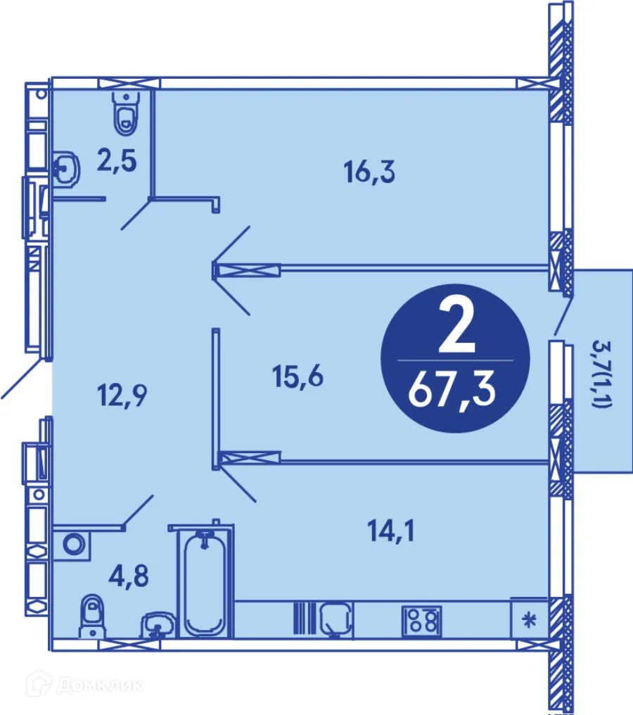 Фото квартиры в ЖК Семейный квартал "iLOVE (АйЛав)"