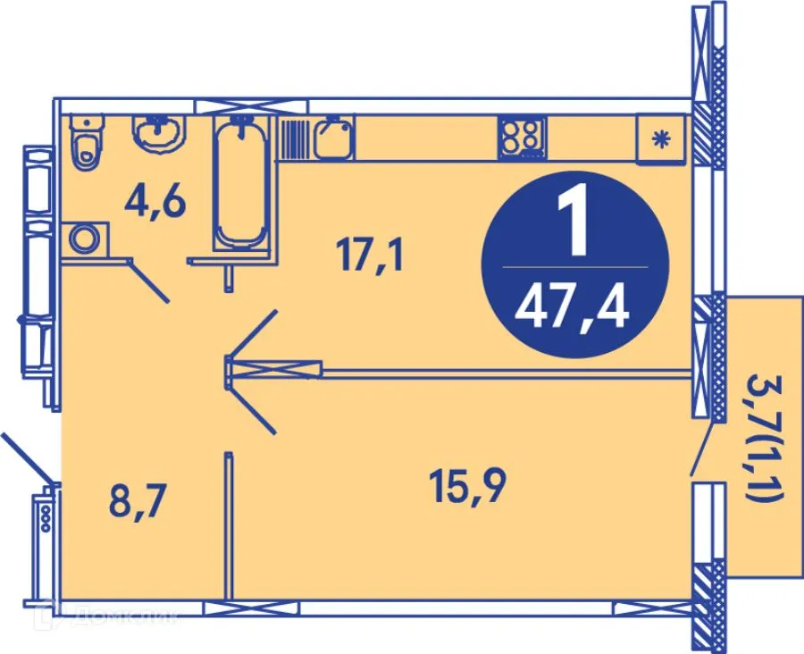 Фото квартиры в ЖК Семейный квартал "iLOVE (АйЛав)"