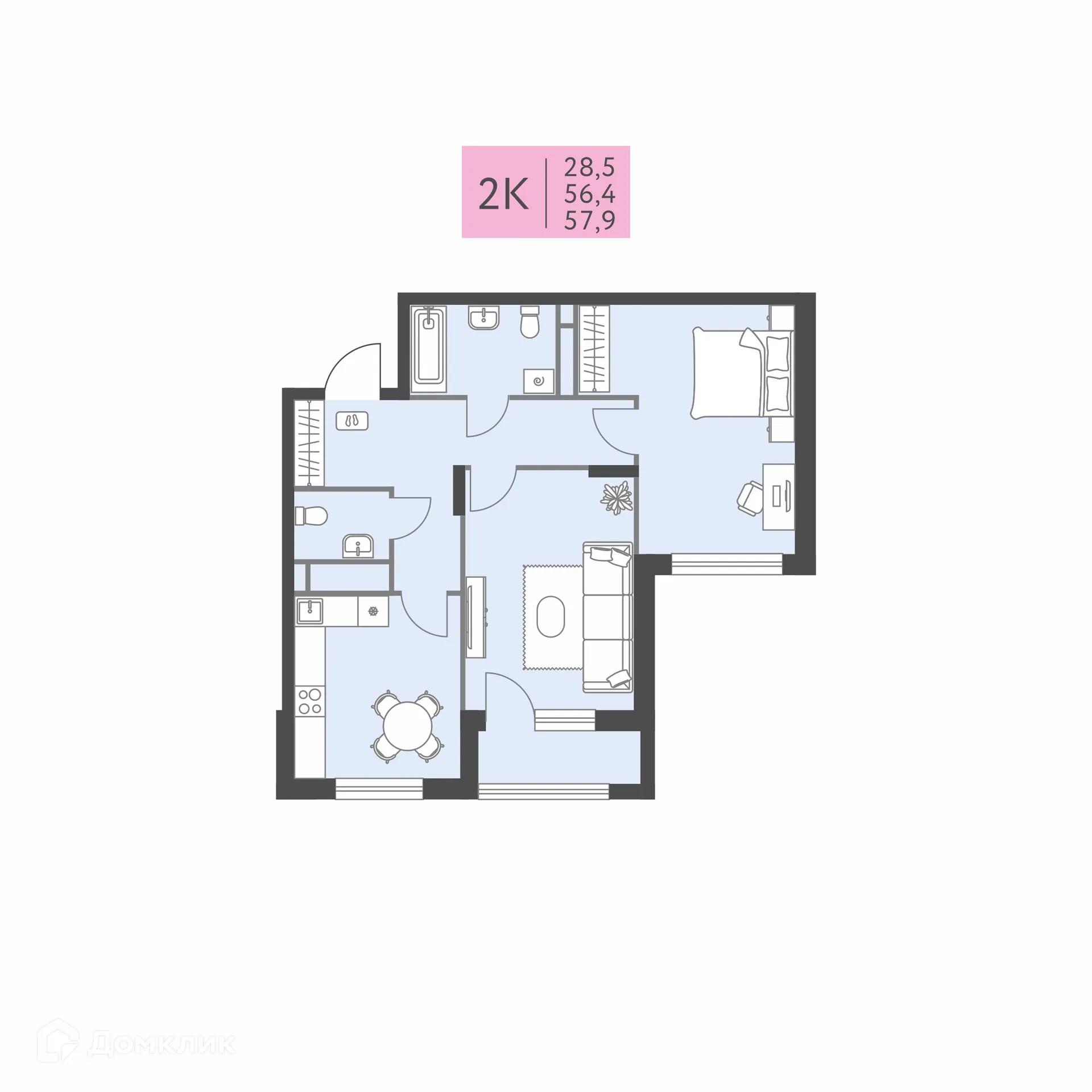 Фото квартиры в ЖК Коннект квартал Левченко, 8