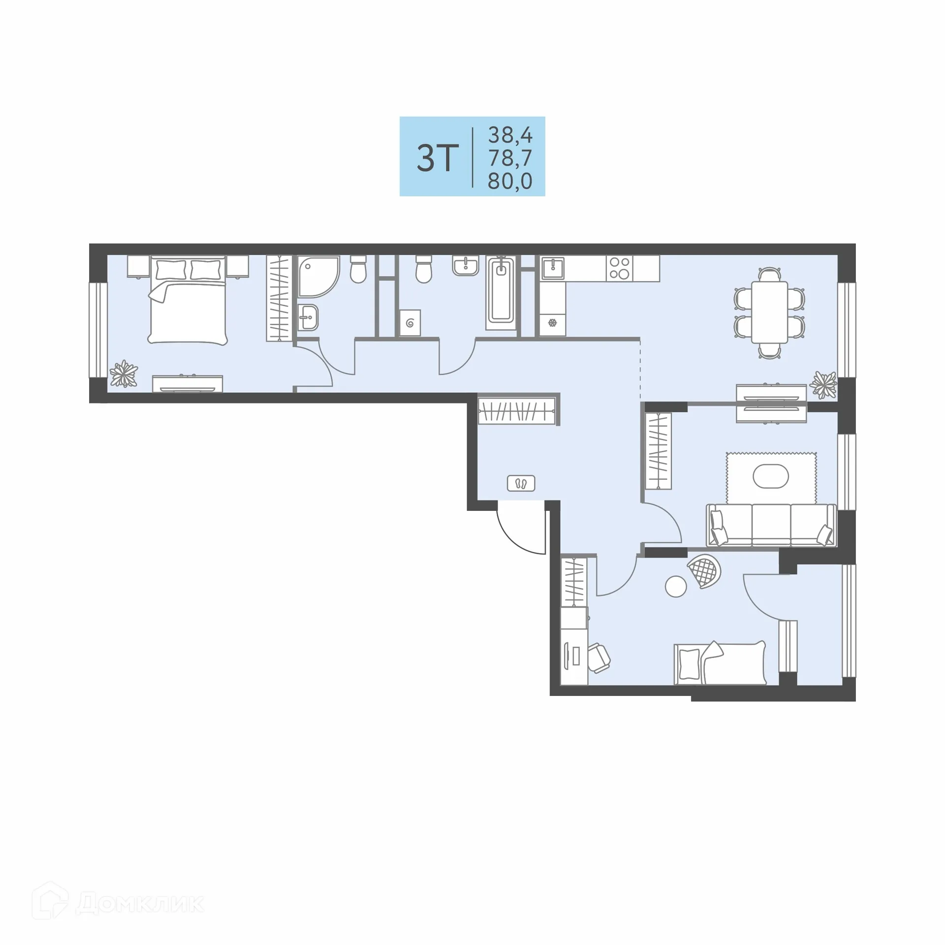 Фото квартиры в ЖК Коннект квартал Левченко, 8