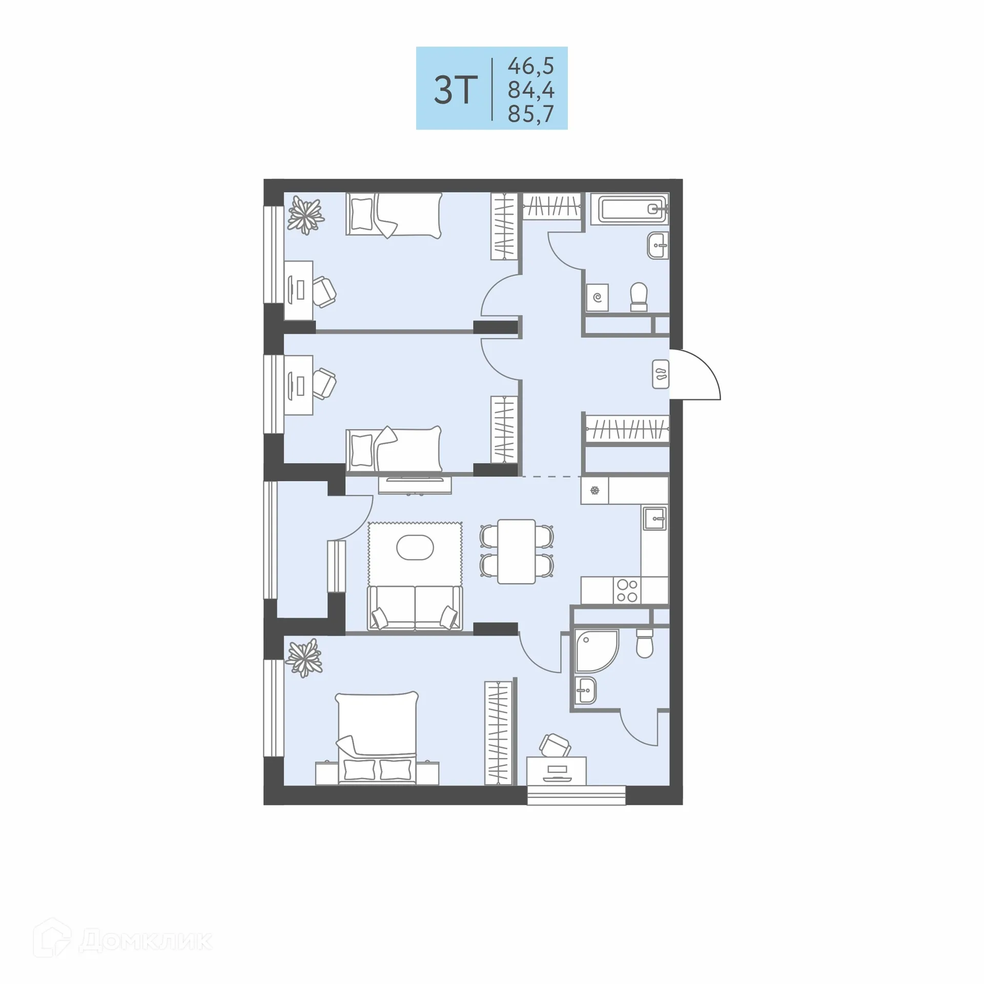 Фото квартиры в ЖК Коннект квартал Левченко, 8