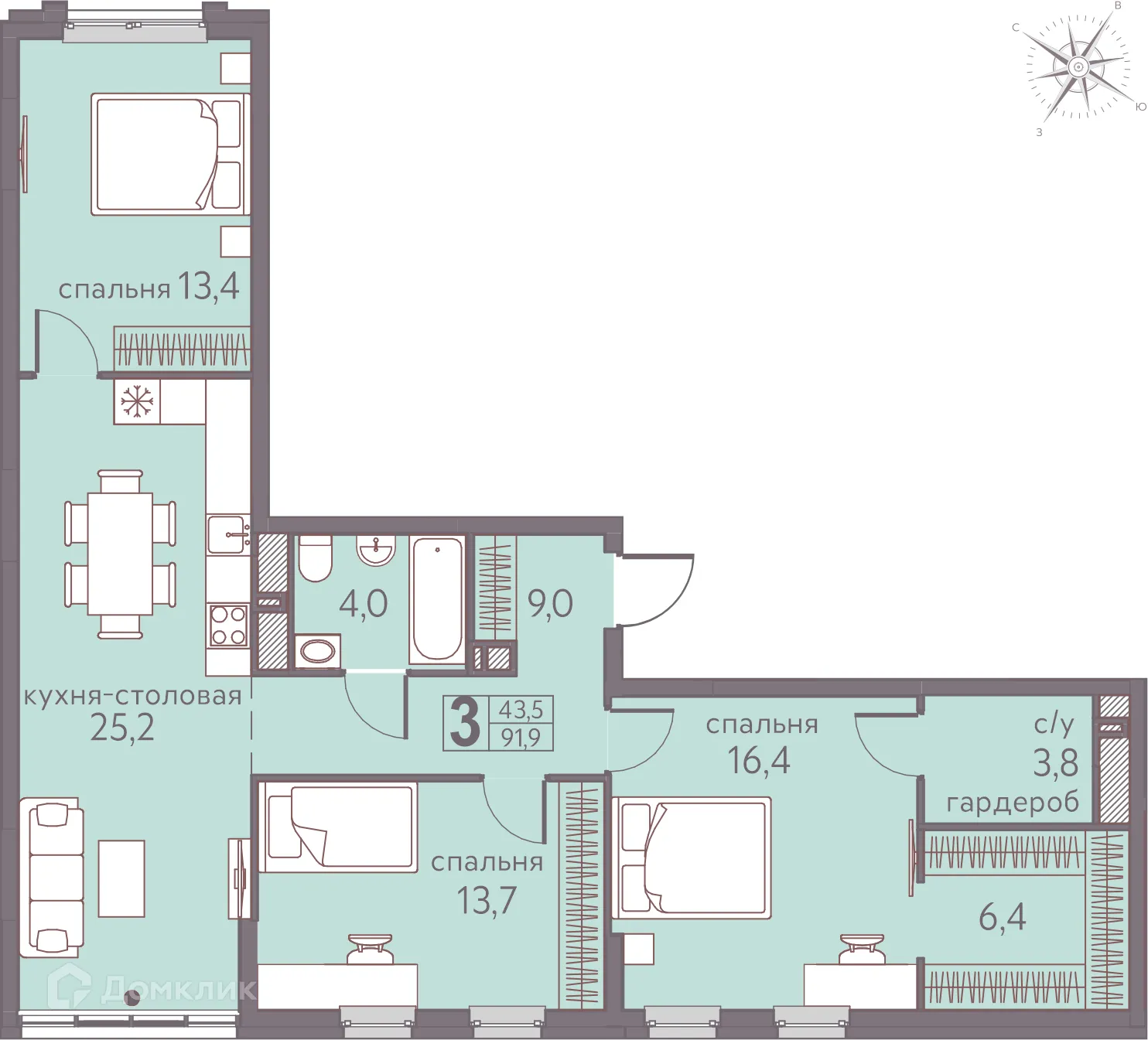 Фото квартиры в ЖК Погода Теплые кварталы
