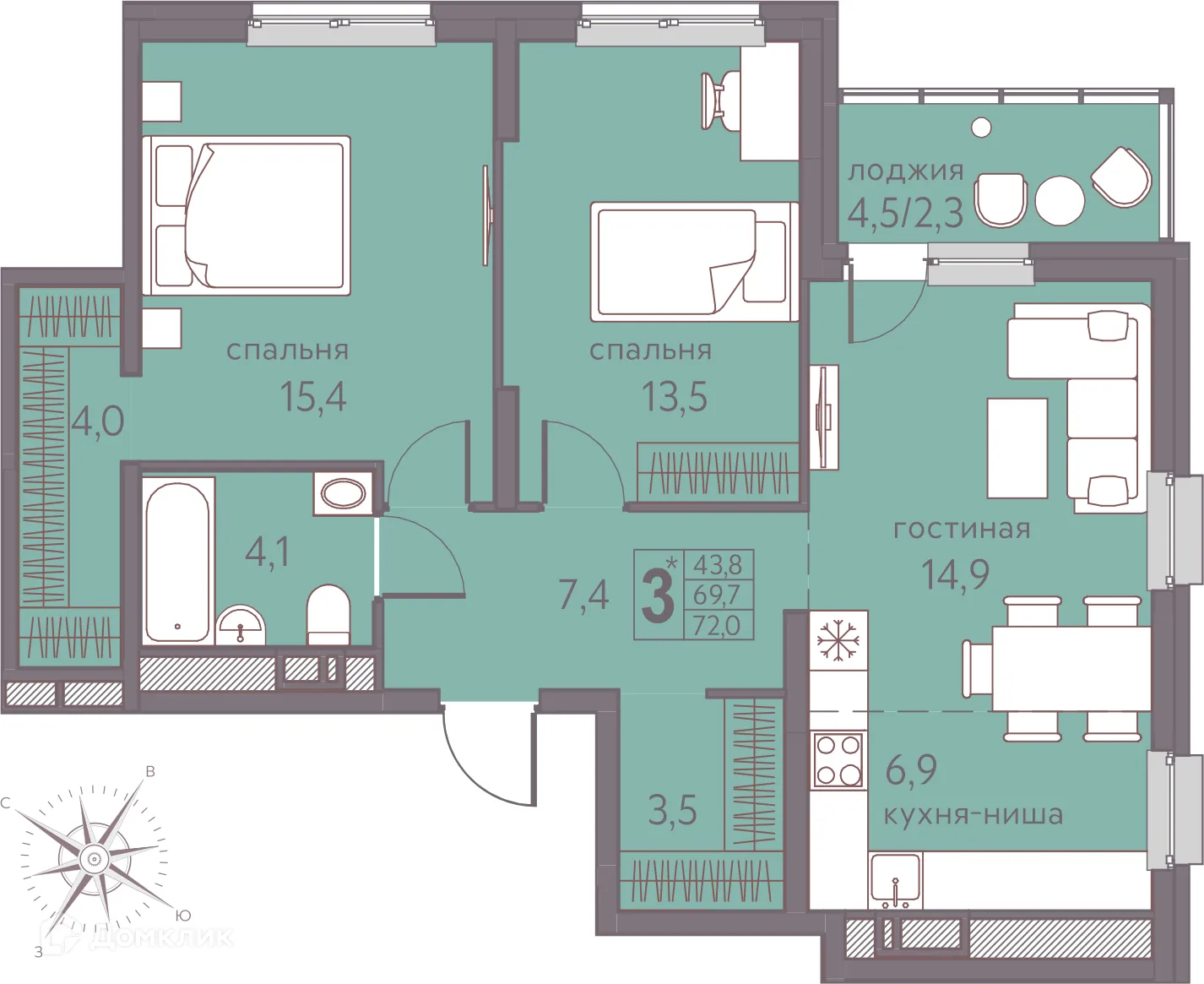 Фото квартиры в ЖК Погода Теплые кварталы
