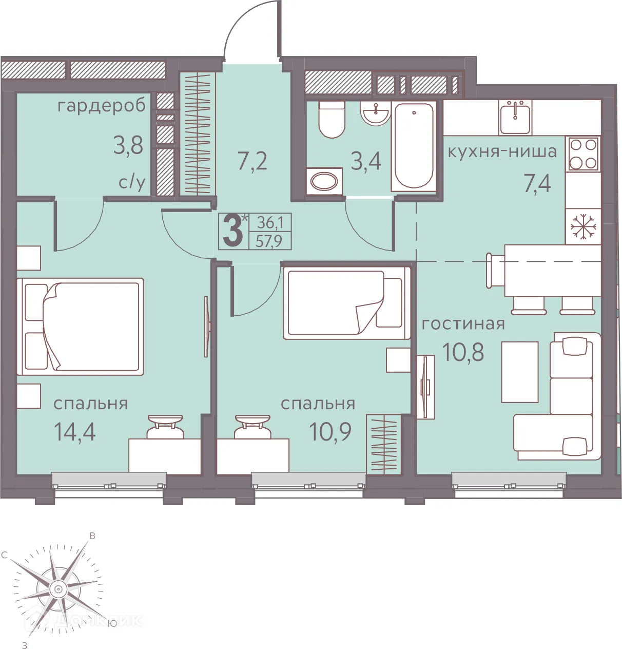 Фото квартиры в ЖК Погода Теплые кварталы