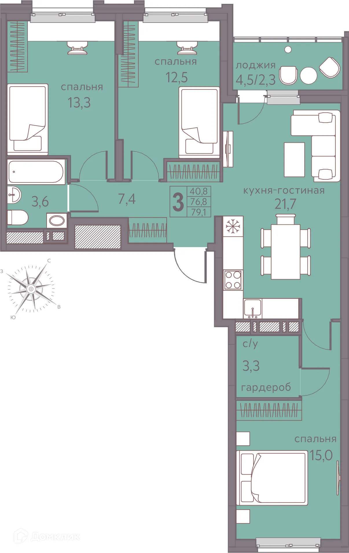 Фото квартиры в ЖК Погода Теплые кварталы
