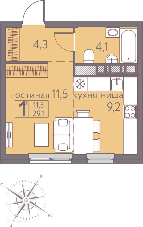 Фото квартиры в ЖК Погода Теплые кварталы