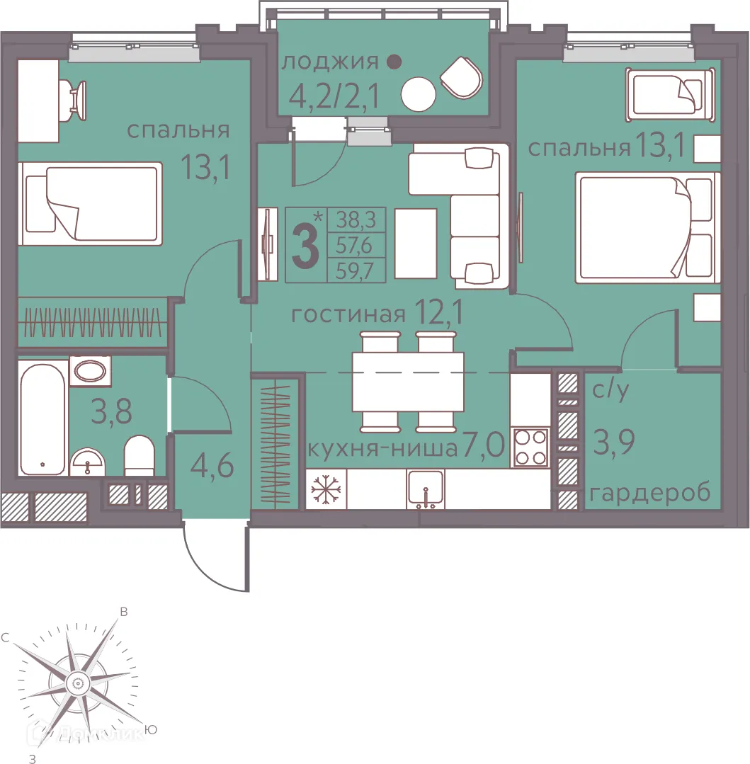Фото квартиры в ЖК Погода Теплые кварталы
