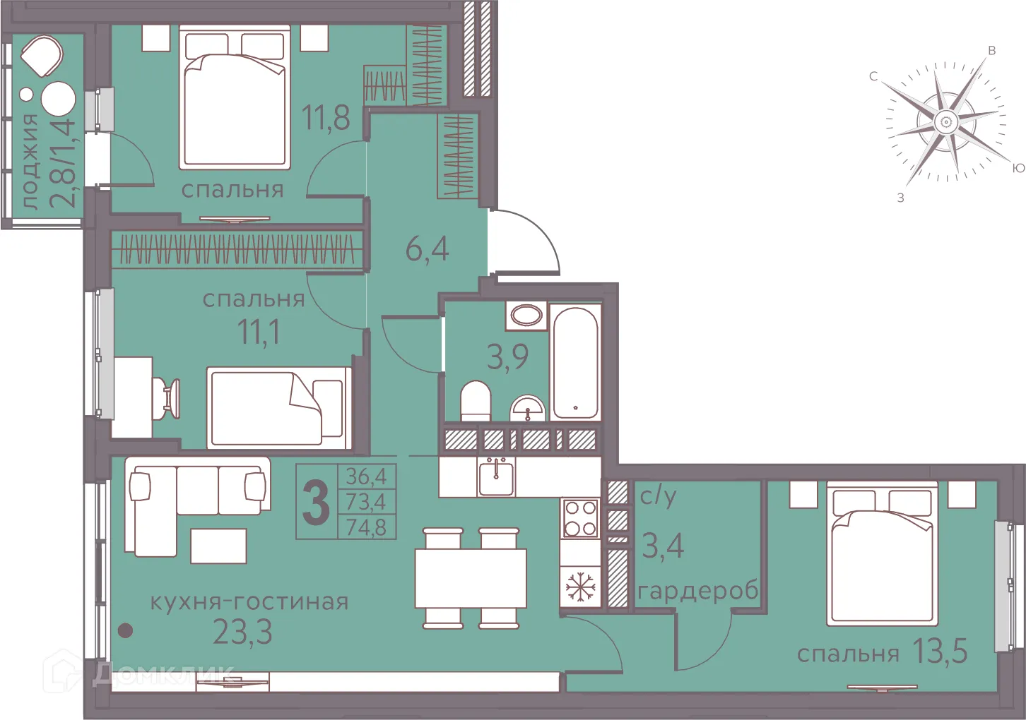 Фото квартиры в ЖК Погода Теплые кварталы