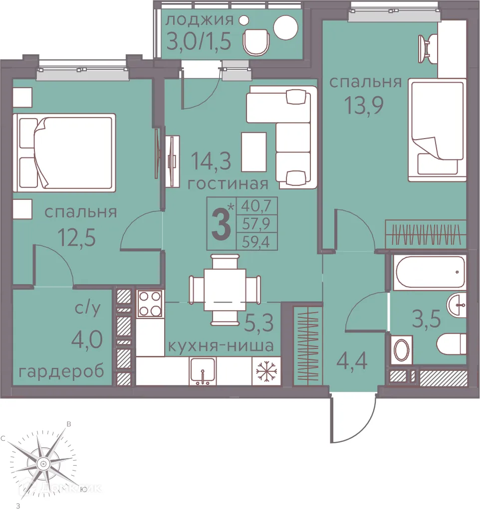 Фото квартиры в ЖК Погода Теплые кварталы