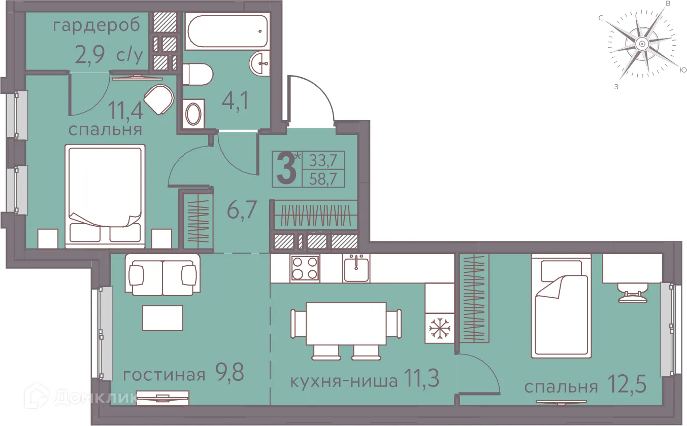 Фото квартиры в ЖК Погода Теплые кварталы